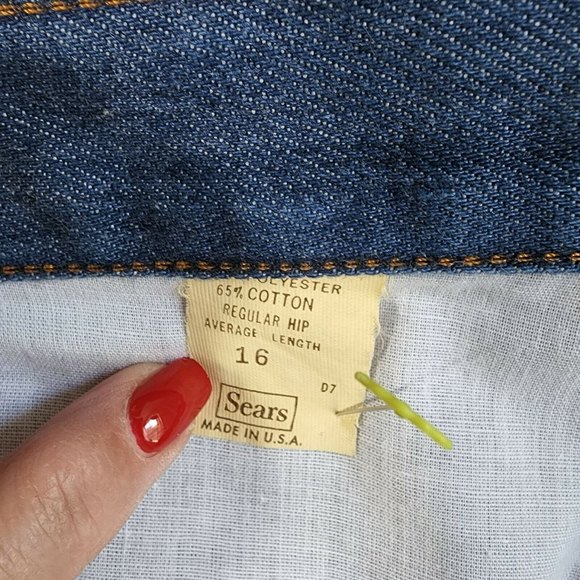 Vintage 1970's Women's Sears Jeans That Fit Size 16 31x29 High Waist Mom Jeans - Picture 11 of 12
